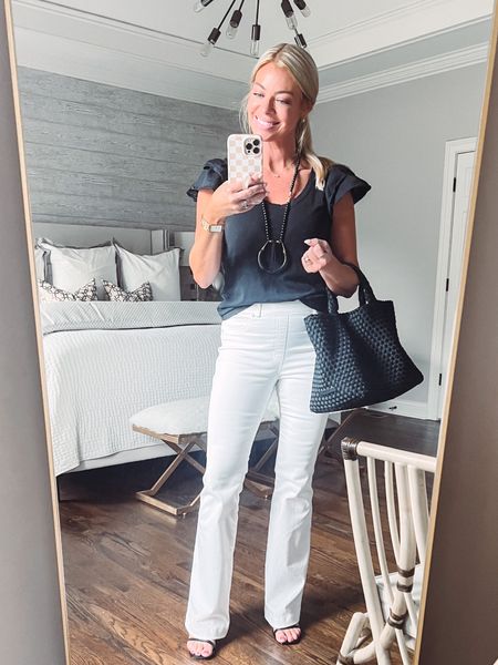 Been crushing on these @spanx flare white jeans lately! And yes you can wear white jeans after Labor Day 😉



#LTKstyletip #LTKover40 #LTKitbag