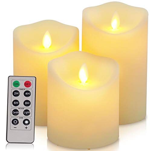 Amazon.com: Waterproof Outdoor Flameless LED Candles - with Remote and Timer Realistic Flickering... | Amazon (US)