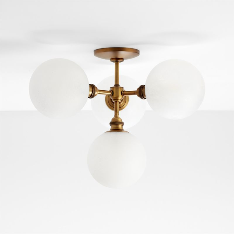Bouldin Brass Flush Mount Light | Crate & Barrel | Crate & Barrel