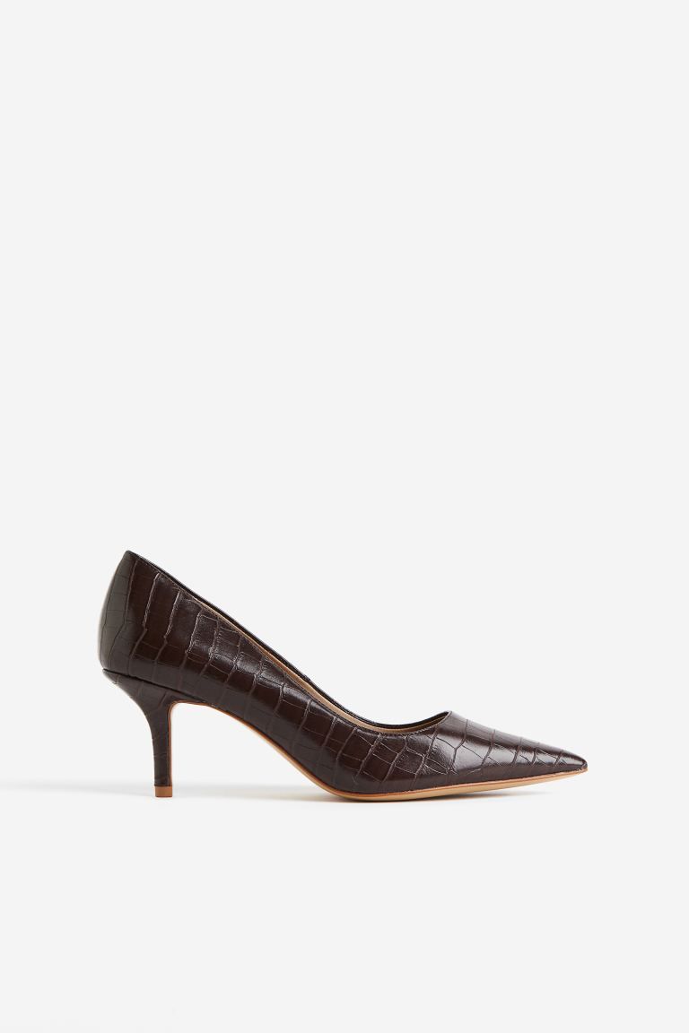 Court shoes - Dark brown - Ladies | H&M GB | H&M (UK, MY, IN, SG, PH, TW, HK)