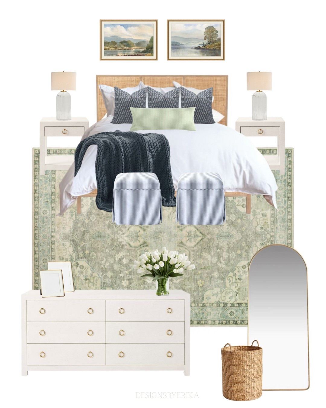 A harmonious blend of timeless blue and calming sage green, where tradition meets tranquility. This design is perfect for a room refresh this spring! 🌿🪞

#LTKStyleTip #LTKSeasonal #LTKHome