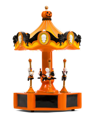 11x11x16.5 Halloween Animatonic Merry Go Round With Led And Sound | TJ Maxx
