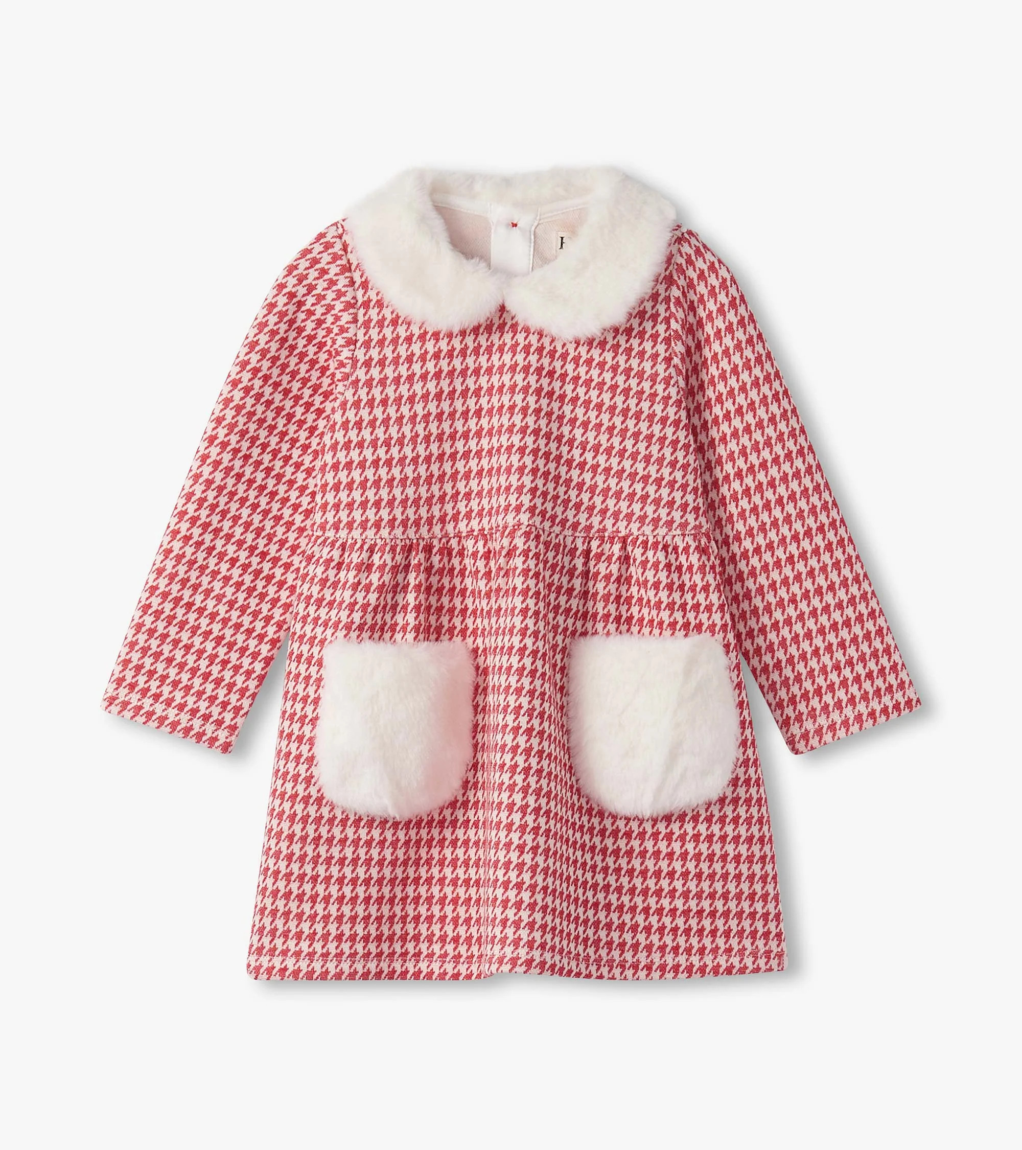 Baby & Toddler Girls Red Houndstooth Fun Trim Dress | Hatley