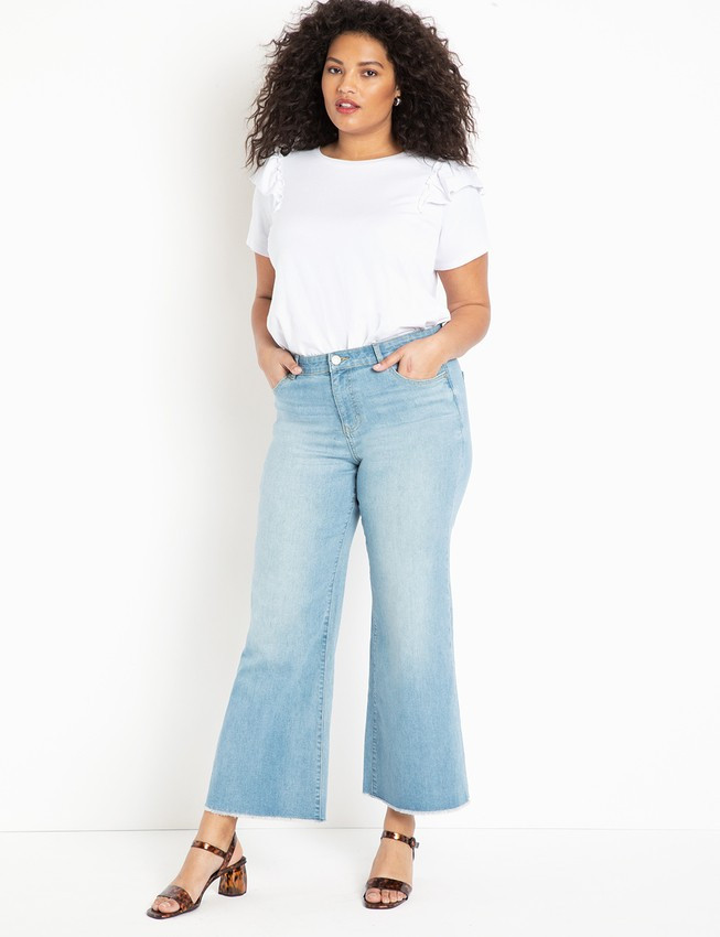 Kick Flare Leg Jeans - Light Wash | Eloquii