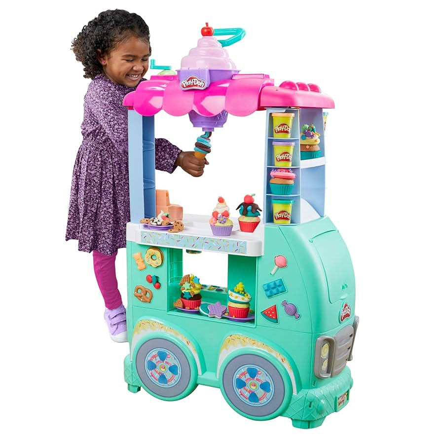Play-Doh Kitchen Creations Sweet Snacks Food Truck Toy Playset for Kids, 12 Modeling Compound Can... | Amazon (US)
