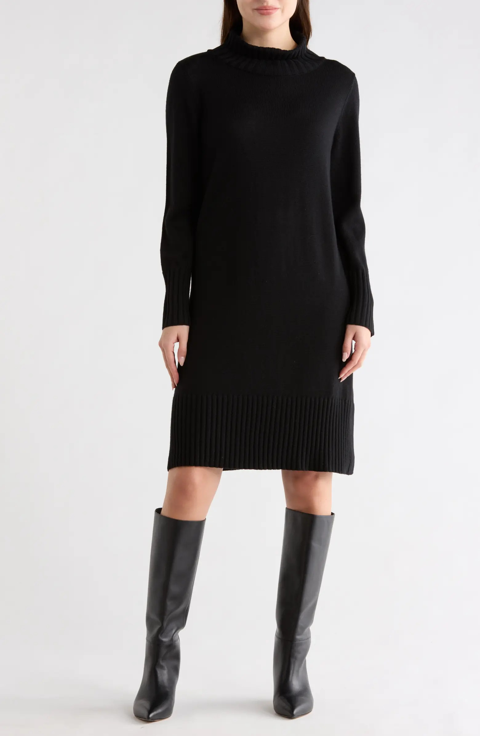 Eileen Fisher Turtleneck Long Sleeve Merino Wool Sweater Dress | Nordstromrack | Nordstrom Rack