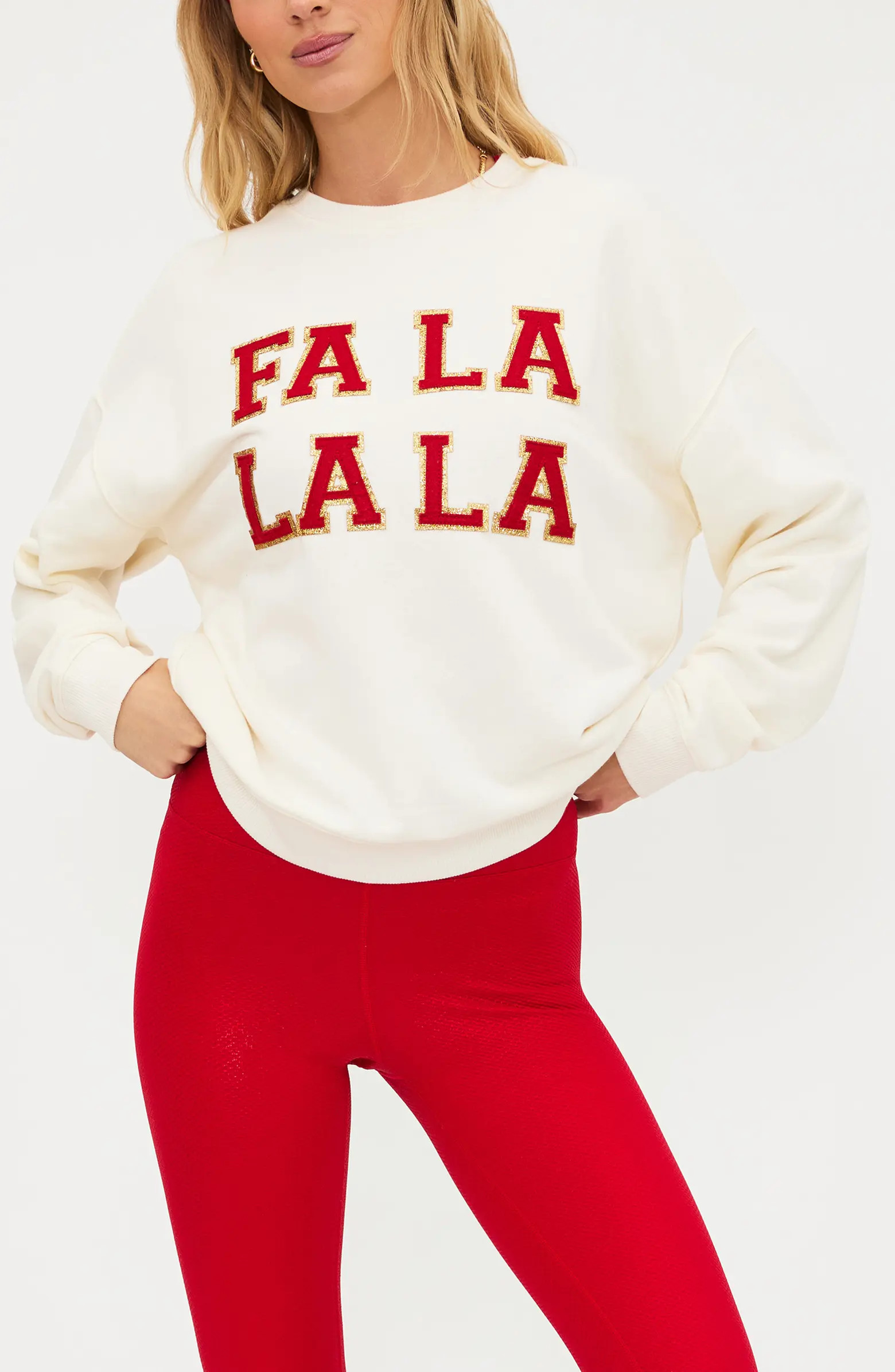 Beach Riot Devyn Fa La La La Oversized Sweatshirt | Nordstrom | Nordstrom