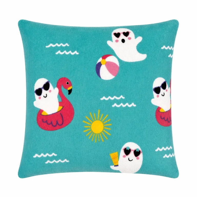 Summerween 18"x18" Plush Decorative Pillow, Summer Chills | Walmart (US)