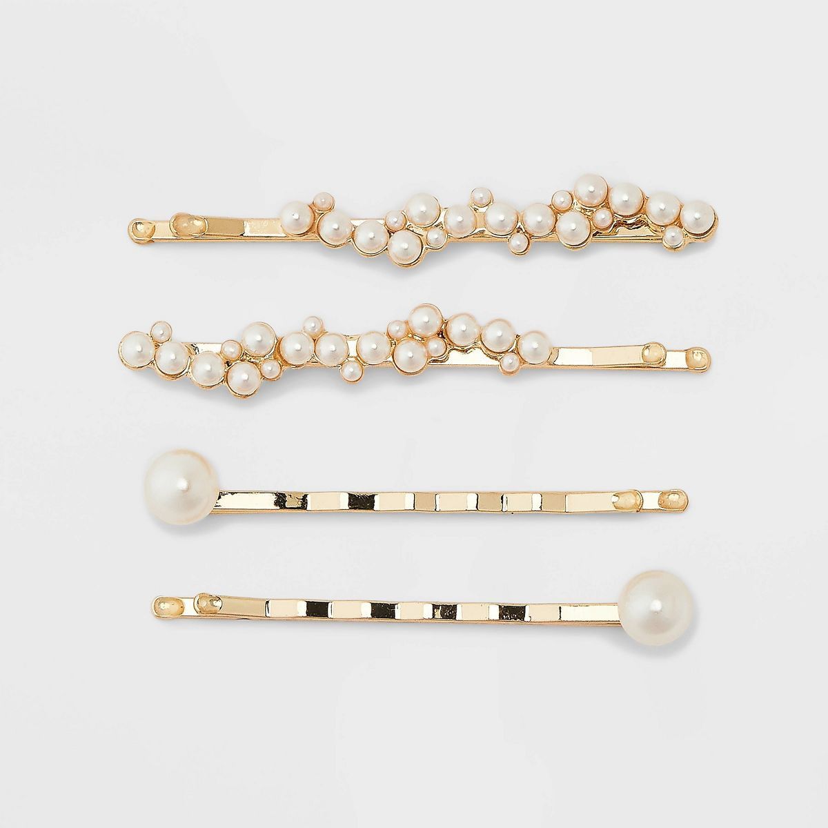 Pearl Bobbie Hair Pins Set 4pc - A New Day™ Gold | Target