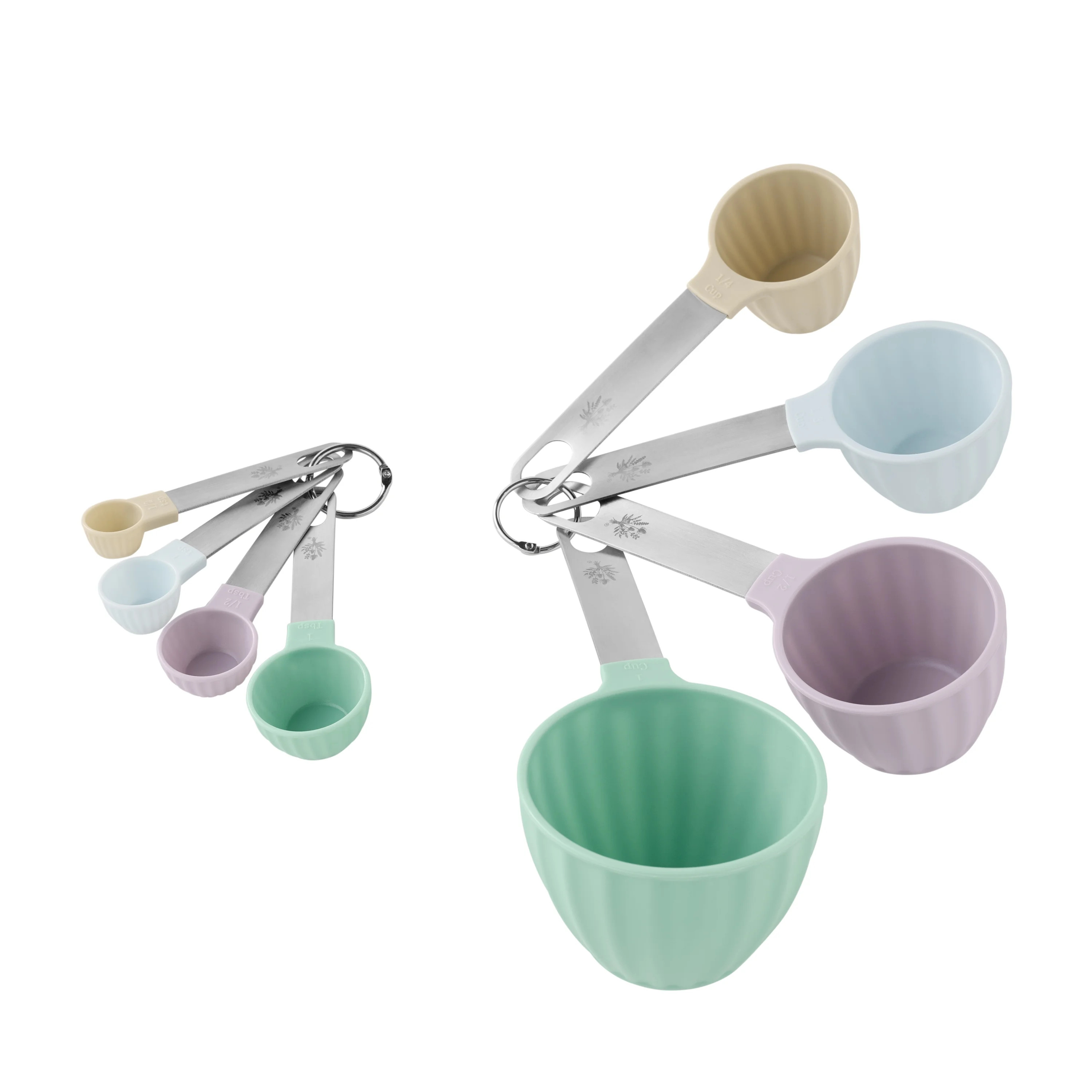 The Pioneer Woman 8-Piece Plastic Measuring Cup and Spoon Set, Multicolor | Walmart (US)