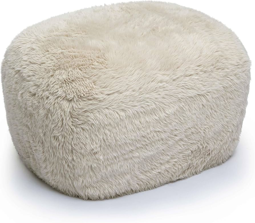 Tov Furniture Britt Natural Vegan Shearling Ottoman | Amazon (US)