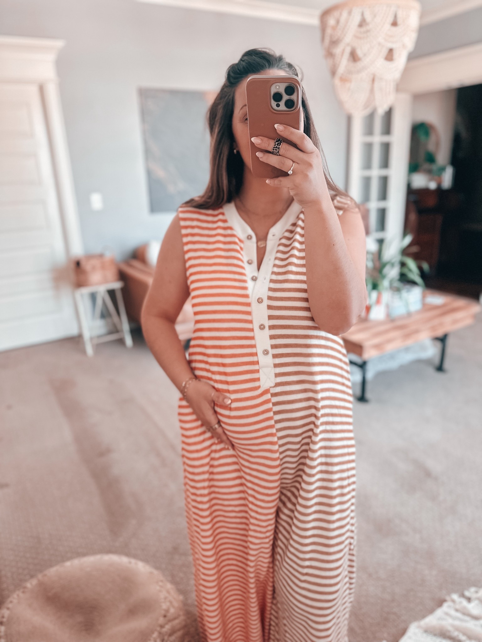 the *perfect* preggo jumpsuit for spring 🌷 

#LTKootd #LTKmomlife #LTKBump