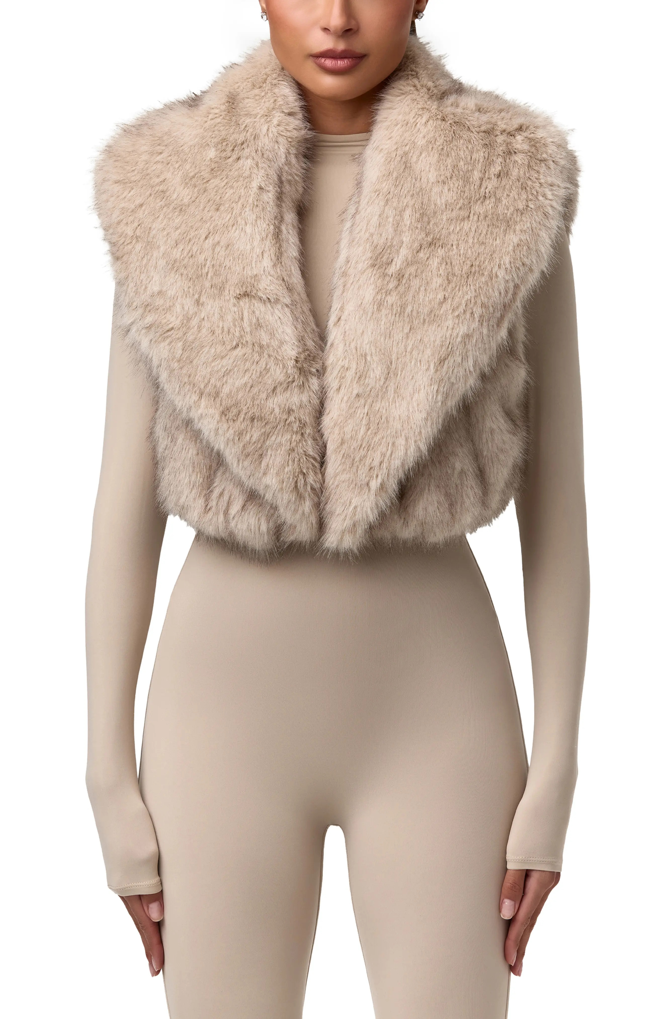 Naked Wardrobe Faux Fur Plush Vest (Women) | Nordstrom | Nordstrom
