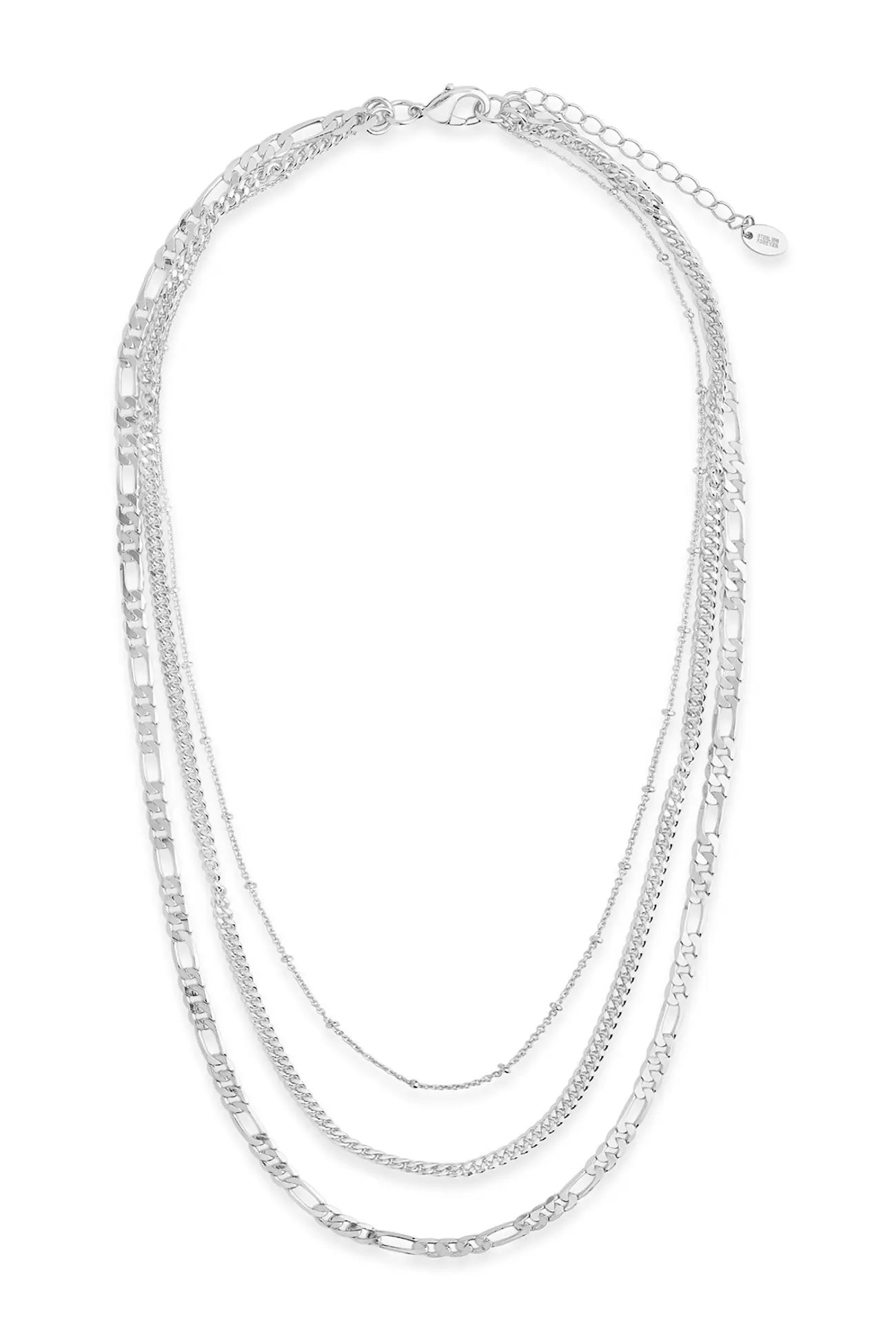 Sterling Forever | Rhodium Plated Figaro Layered Necklace | Nordstrom Rack | Nordstrom Rack