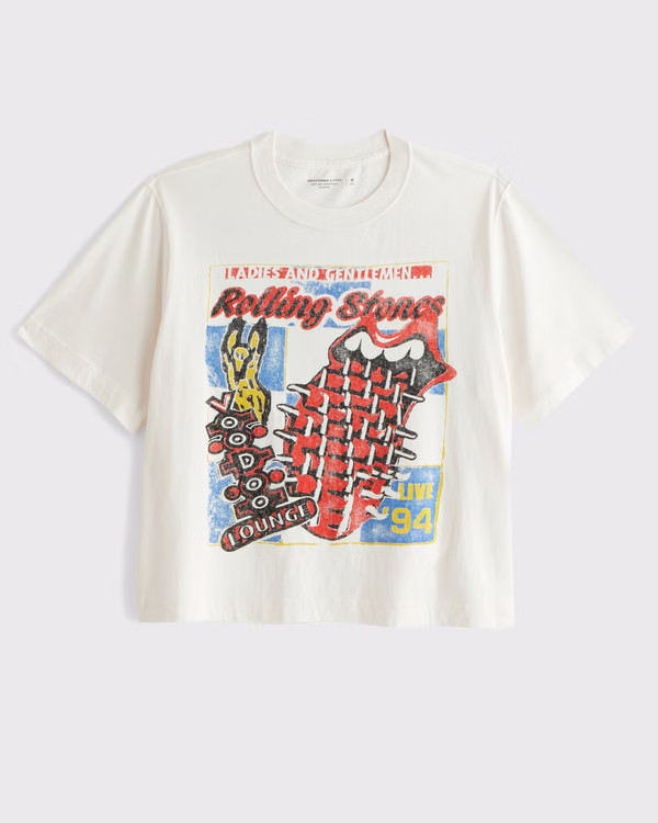 Cropped Rolling Stones Graphic Tee | Abercrombie & Fitch (UK)