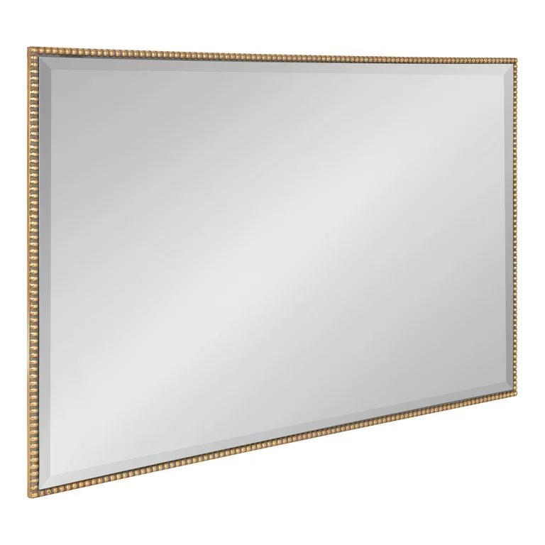 Kate and Laurel Gwendolyn Modern Glam Beaded Framed Rectangle Wall Mirror, 24" x 36", Gold, Chic ... | Walmart (US)