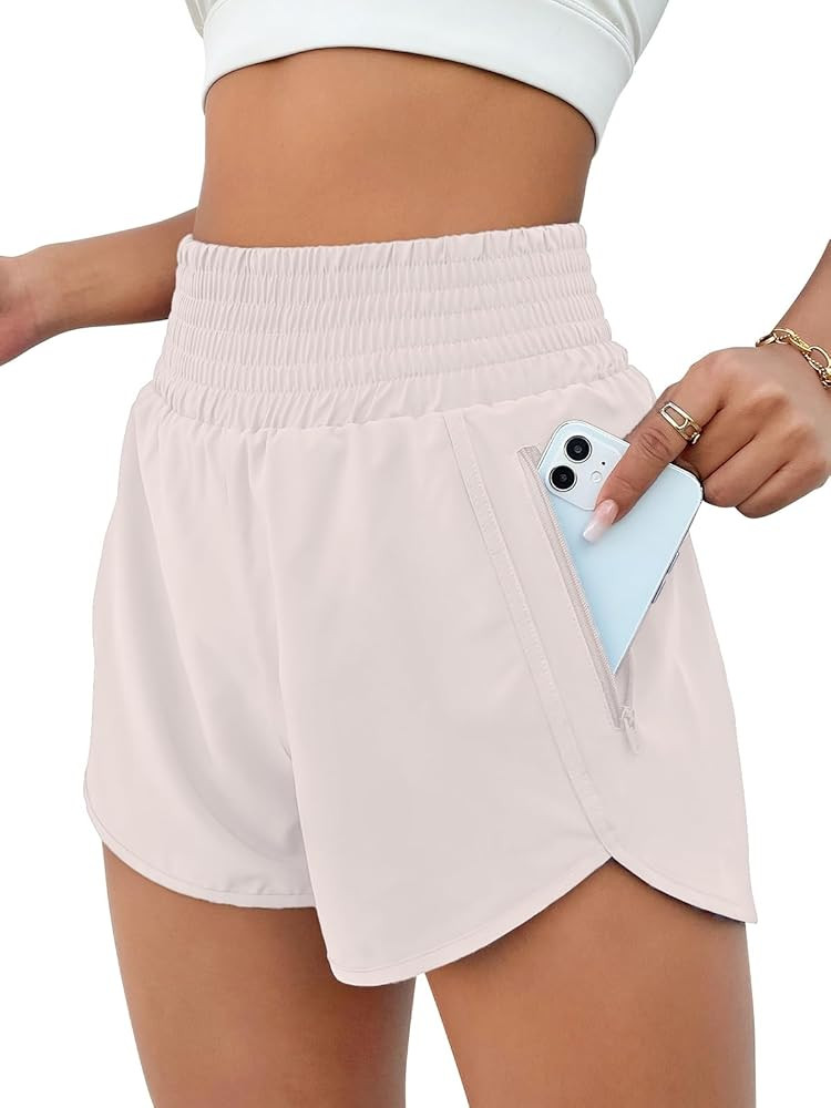 BMJL Women's Athletic Shorts High Waisted Running Short Pocket 2.5" Sporty Shorts Gym Workout Sho... | Amazon (US)