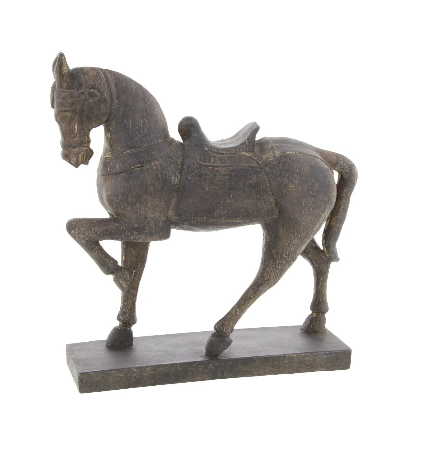 Wagnon Brown Polystone Prancing Horse Sculpture 14" x 4" x 15" | Wayfair Professional
