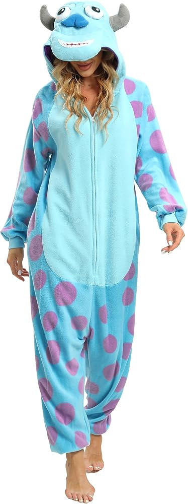 Wishliker Adult Onesie Animal Pajamas Halloween Cosplay Costumes Party Wear Blue | Amazon (US)