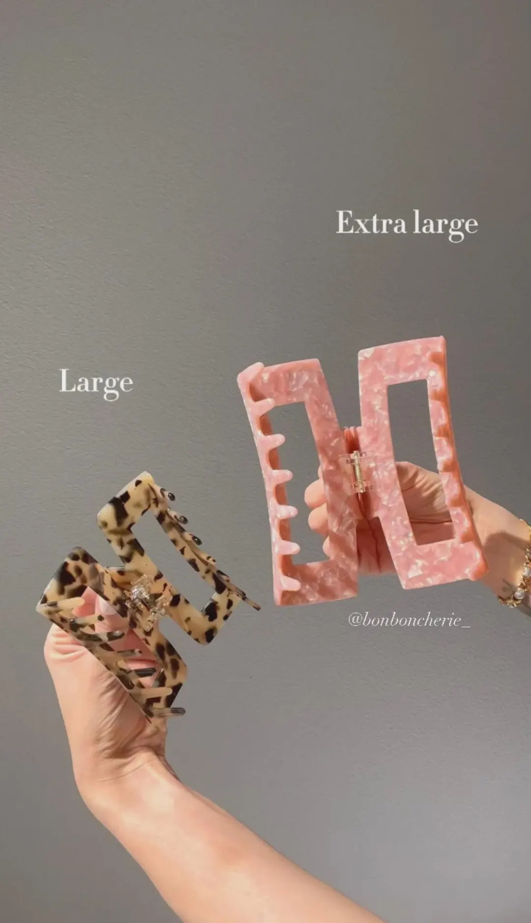 Extra Large Hair Claw Clip, XXL Acetate Claw for Thick Hair, Tortoise & Pink Marble Strong Hold -... | Etsy (US)