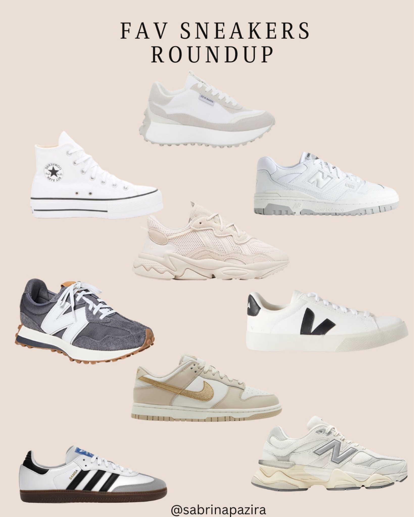 Favorite sneakers roundup, chunky, Vejas, Nike, adidas, new balance, converse, trendy 

#LTKstyletip #LTKSeasonal #LTKshoecrush