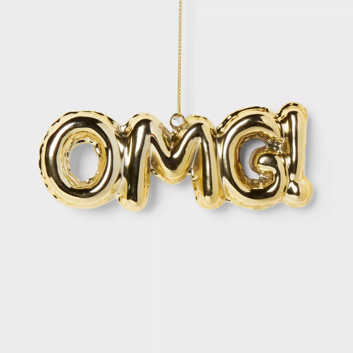 Metallic 'OMG!' Balloon Christmas Tree Ornament Gold - Wondershop™ | Target