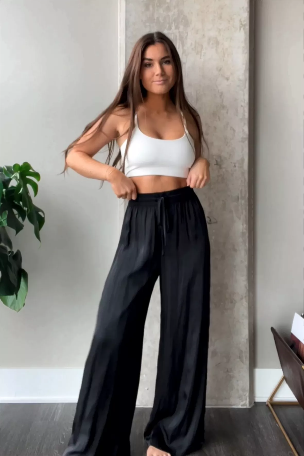 Satin Pull-On Wide Leg Pant curated on LTK