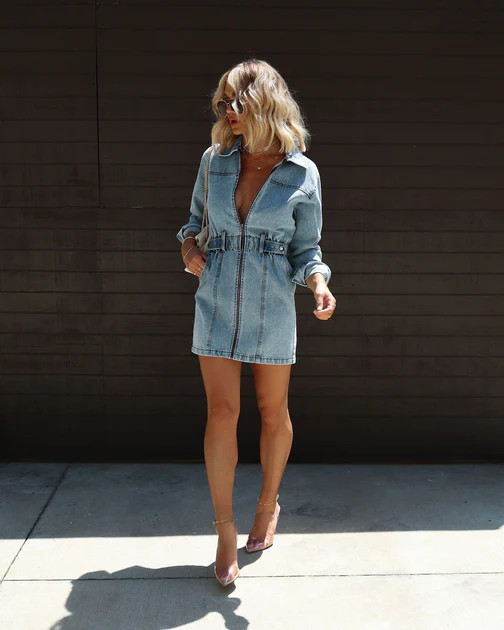 Jesse Denim Pocketed Mini Dress | VICI