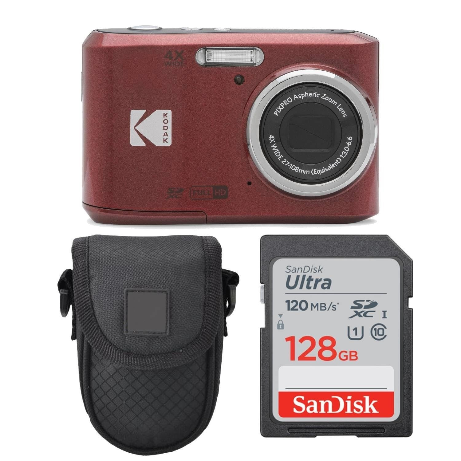 Kodak PIXPRO FZ45 Digital Camera + Point & Shoot Camera Case + Sandisk 128GB SDXC Memory Card | Amazon (US)