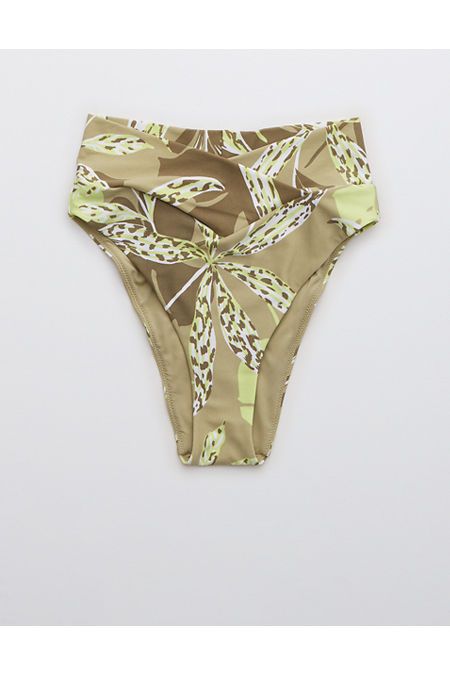 OFFLINE Real Me Printed Crossover High Cut Cheeky Bikini Bottom | American Eagle Outfitters (US & CA)