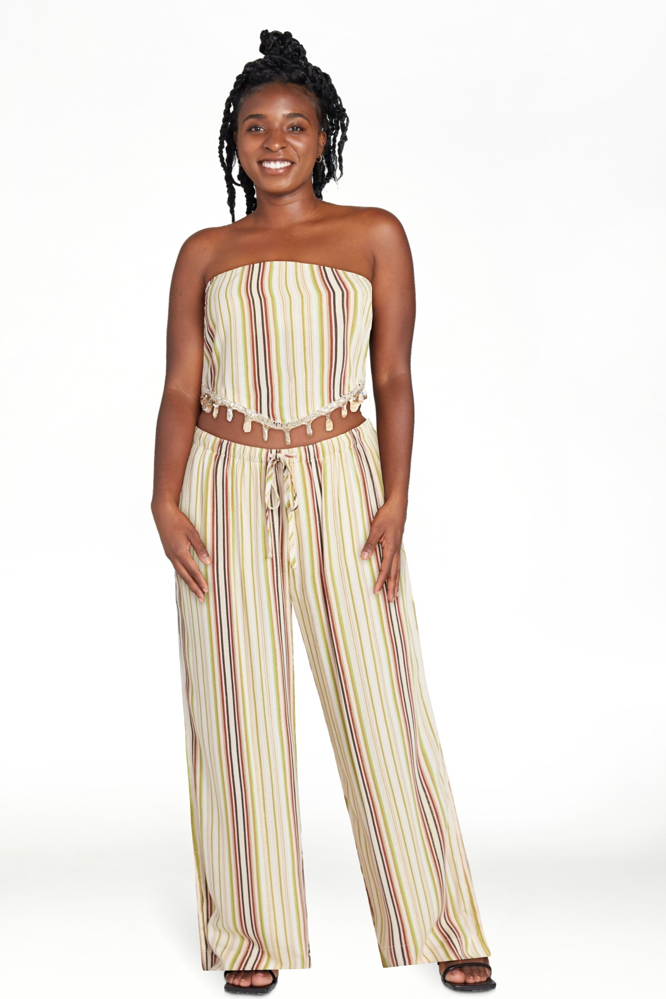 No Boundaries Scarf Top and Beach Pants Set, 2-Piece, Women's XXS-XXL | Walmart (US)