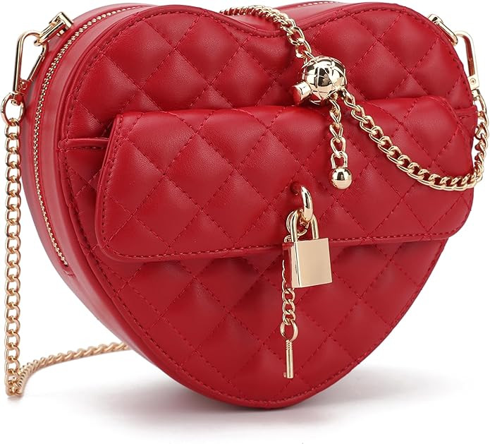 lola mae Heart Shape Satchel Crossbody Purse for women Zip Around Shoulder Bag | Amazon (US)