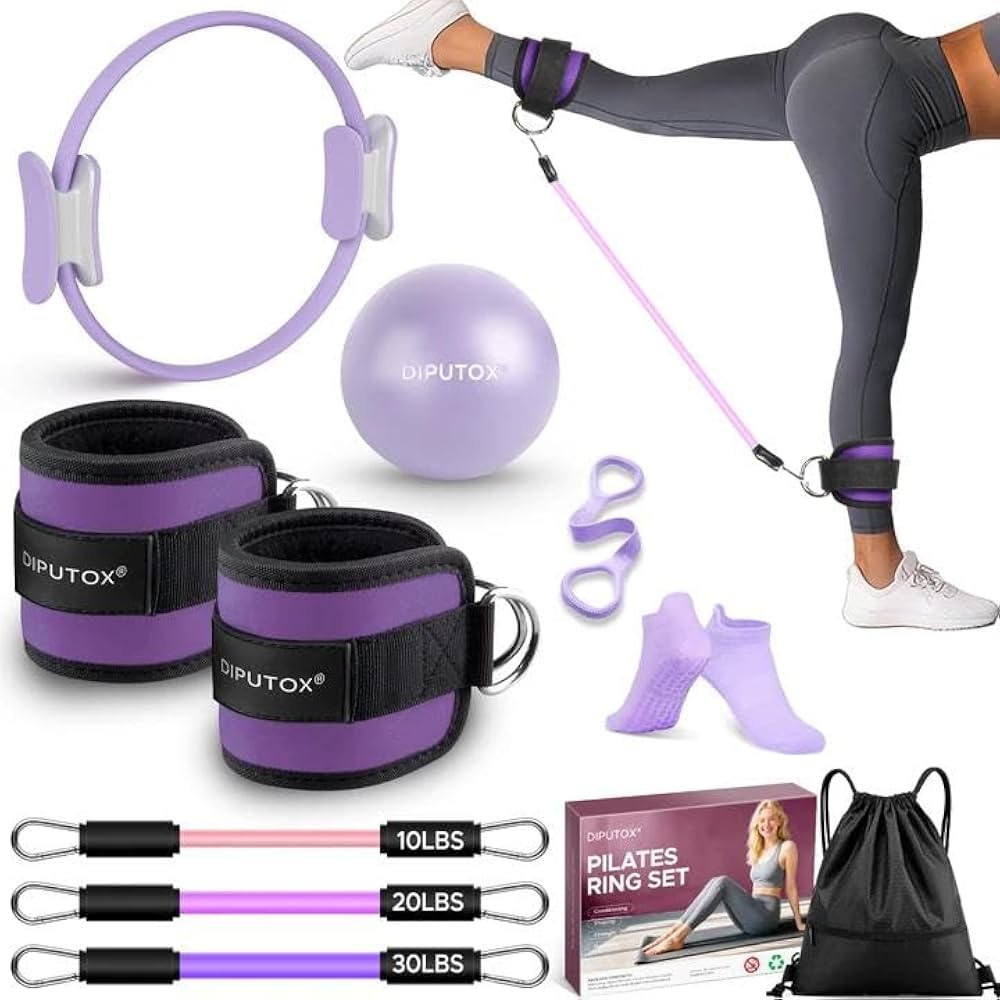 Pilates Ring Kit for Women, Pilates Equipment Accessories, Home Workout Set with Magic Circle, Mi... | Amazon (US)