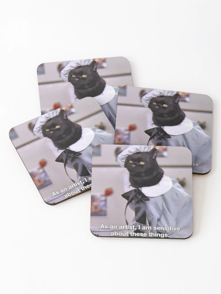 Salem The Cat - Sensitive Artist Coasters (Set of 4) | Redbubble (US)