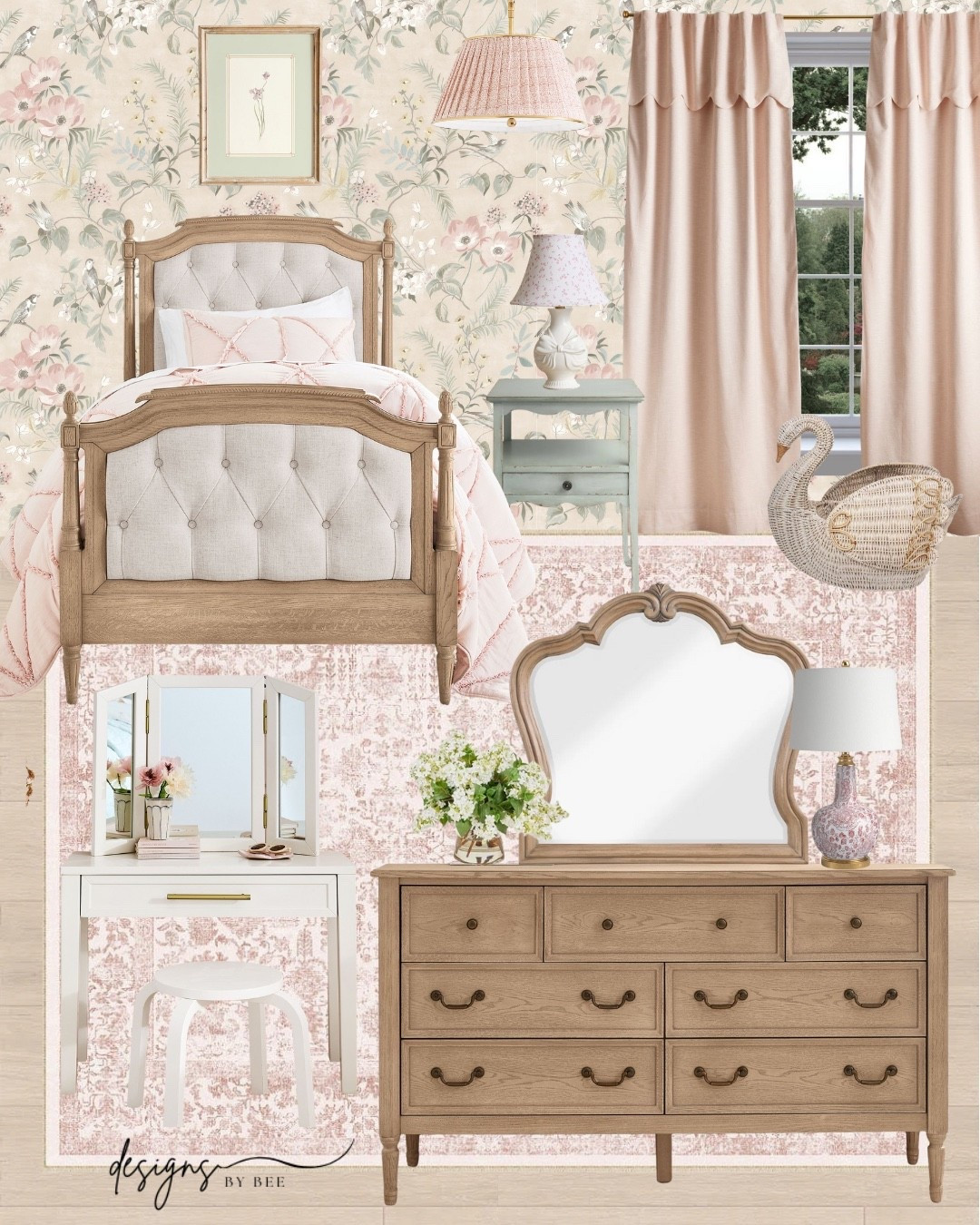 vintage, girly, floral bedroom design 

#LTKKids #LTKHome