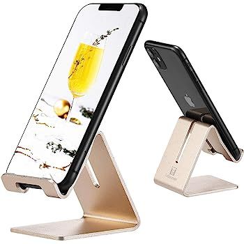 Cell Phone Desk Stand Holder - ToBeoneer Aluminum Desktop Solid Portable Universal Desk Stand for... | Amazon (US)