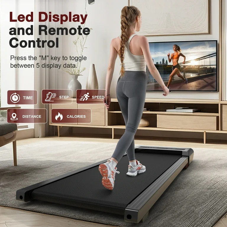 HIJOB Portable Walking Pad, Under Desk Treadmill 300 lb Capacity, Speed Range 0.4~6mph for Home O... | Walmart (US)