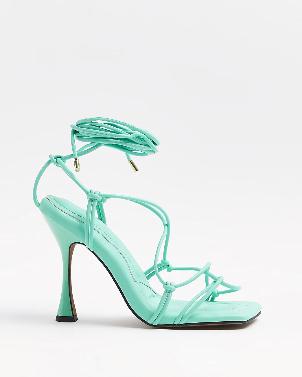 Green strappy heeled sandals | River Island (UK & IE)