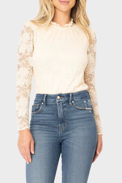 Long Sleeve High Neck Lace Bodysuit | Gibson