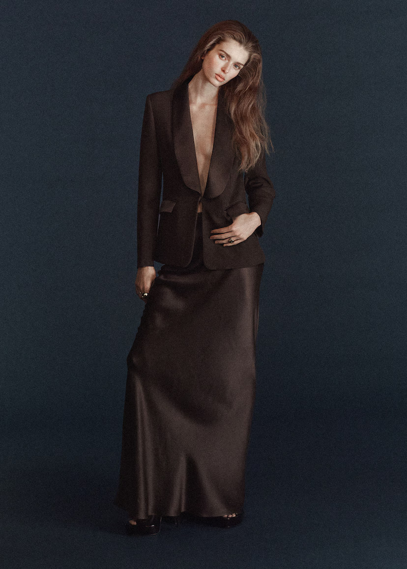 Satin jacket with lapels | Mango (US/MX/AU)