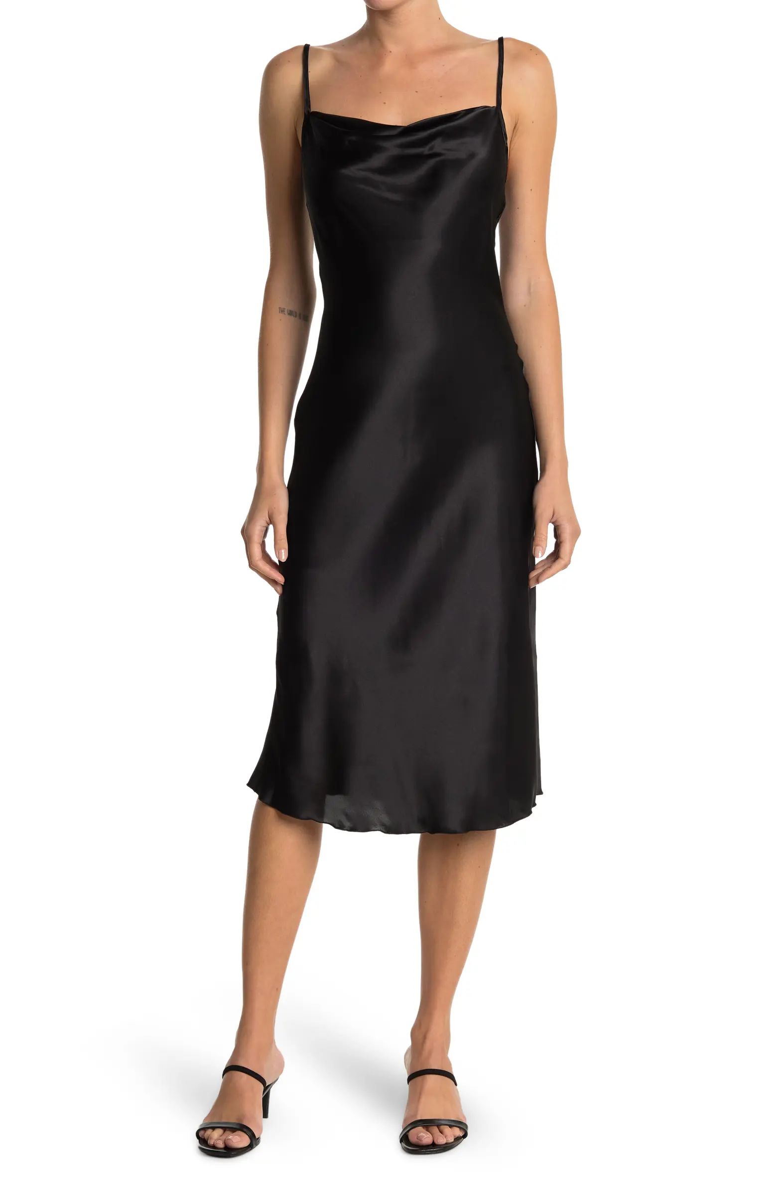 bebe Satin Cowl Neck Midi Dress | Nordstromrack | Nordstrom Rack