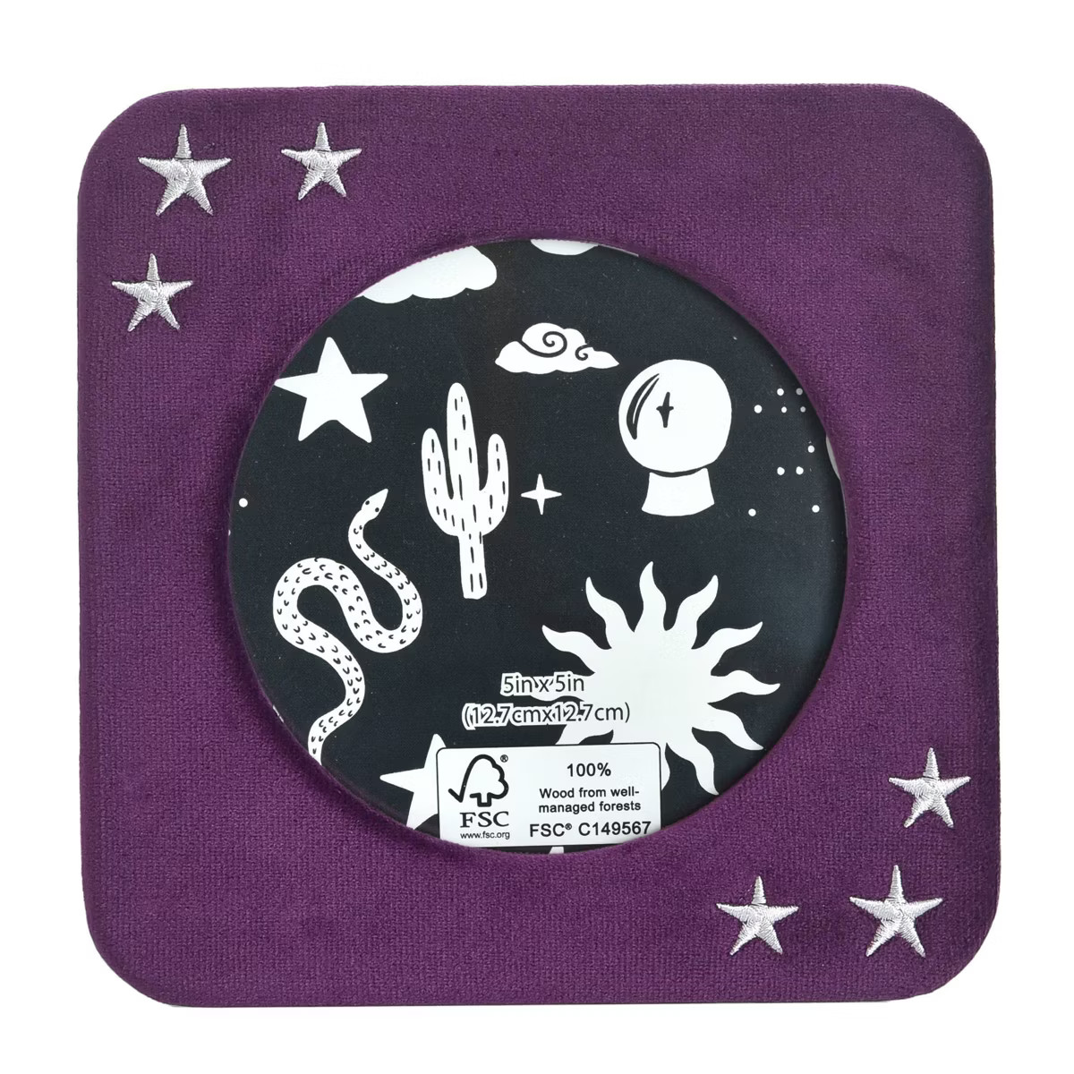 Celestial Garden 5"x5" Purple Velvet Photo Frame | Target