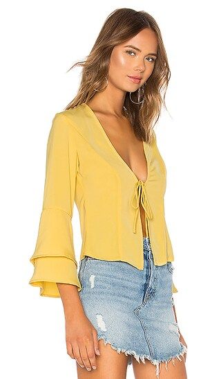 superdown Julia Ruffle Top in Yellow from Revolve.com | Revolve Clothing (Global)