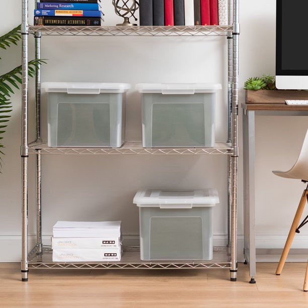 IRIS USA Dual Purpose Letter and Legal Size File Box, Clear, 3 Pack | Walmart (US)