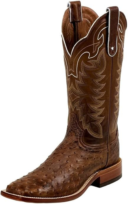 Tony Lama Mens Chocolate Vintage Ostrich Square Toe Casual Boots Mid Calf - Brown | Amazon (US)