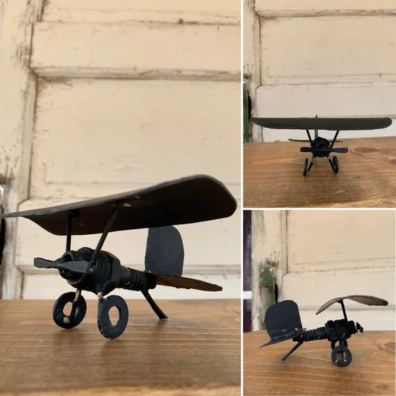 Cute Vintage Scrap Art Metal Airplane Measuring 5.75 X - Etsy | Etsy (US)