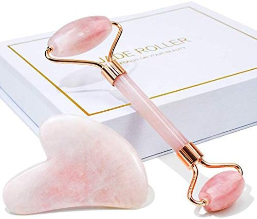 Jade Roller & Gua Sha, Face Roller, Facial Beauty Roller Skin Care Tools, BAIMEI Rose Quartz Mass... | Amazon (US)