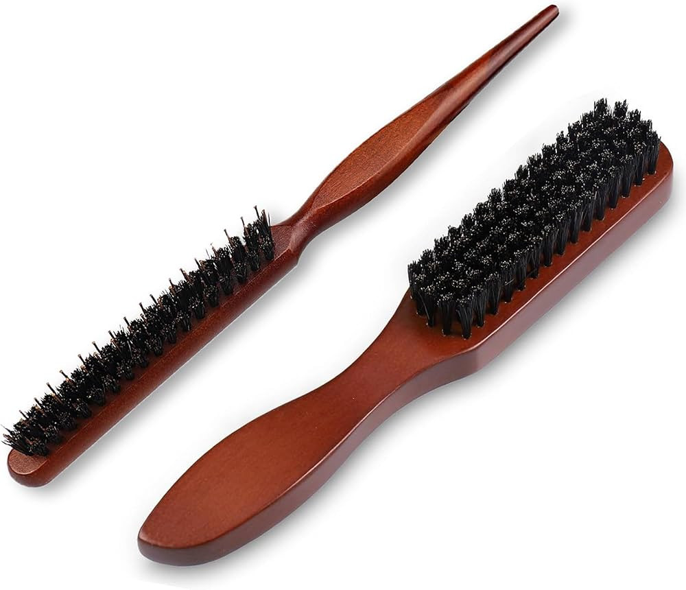 Boar Bristle Brush, 2 PCS Boar Bristle Hair Brush, Bristle Hair Brushes, Slick Back Hair Brush fo... | Amazon (CA)