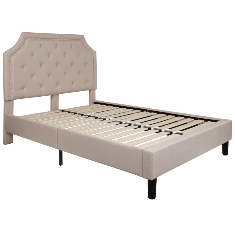 Aluino Arched Button Tufted Upholstered Platform Bed Frame - No Box Spring Required | Wayfair North America