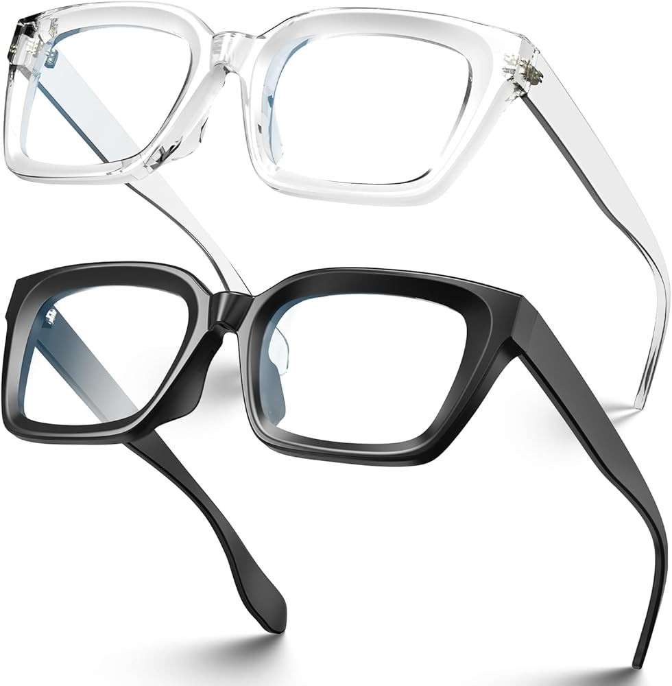 VISOONE Chunky Square Blue Light Blocking Glasses with Anti Computer Glare for Working Women Men ... | Amazon (US)